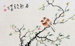 工笔花鸟背景墙