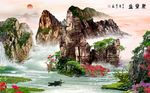聚宝盆山水情背景墙