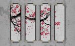 水墨梅花背景墙