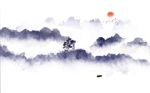 中式意境水墨山水背景墙