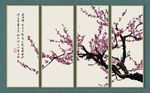 水墨梅花花枝简约背景墙