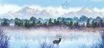 水墨 风景 水彩 山水画 国画