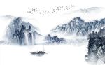 中式飞鸟山水意境背景墙