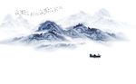 抽象手绘山水国画背景墙