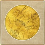 新中式金线荷花装饰画