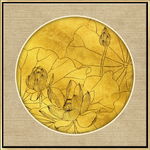 新中式金线荷花装饰画