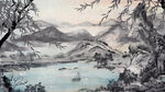 手绘水墨风景画