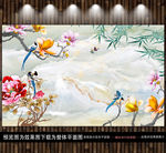 大理石纹花鸟