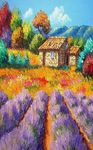 北欧现代山上花卉装饰画