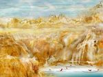 大理石纹山水画背景墙