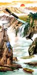 高山流水大雁小鸟装饰画
