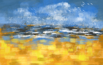 抽象创意色彩油画玄关屏风背景底