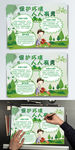 绿色环保清新卡通保护环境小报