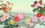 花开富贵背景墙