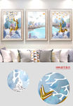 现代清新立体浮雕森林客厅装饰画