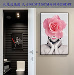 北欧现代简约黑白美女装饰画