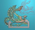 单凤佛龛供神台凤凰边精雕浮雕
