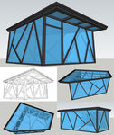 水立方铝包钢阳光房模型造型