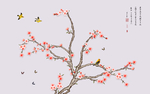 中式花鸟玄关屏风背景底纹素材工