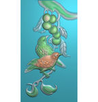 檀雕花鸟挂件花开富贵喜鹊精雕图