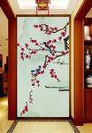 玄关壁画 玄关背景墙 中式玄关