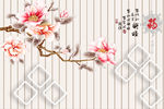 3D立体浮雕花朵福字背景墙