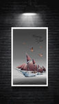 北欧简约黑白帆船时尚装饰画