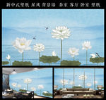 荷花背景墙