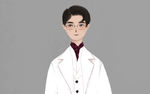 戴眼镜的男士半身插画