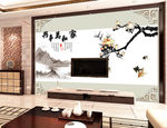 家和万事兴玄关背景墙