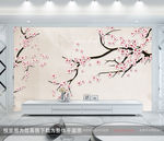 中式手绘花鸟