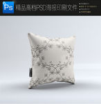 森林绿菱格花纹轻奢抱枕设计图