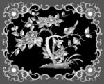 四季花鸟灰度图