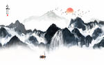 水墨中国画山水新中式电视背景墙