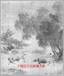 李迪 风雨牧归图 线描 白描