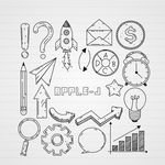 手绘铅笔画图标