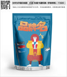卡通日本武士食品包装袋设计