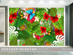 手绘热带植物