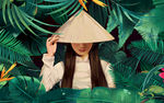 热带雨林美女手绘