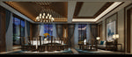 中式酒店餐厅包间模型效果图