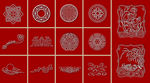 矢量中国吉祥图案线描