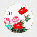 花开富贵牡丹晶瓷画餐厅挂画
