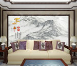 新中式电视背景墙山峰装饰画