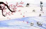 梅花燕子电视背景墙