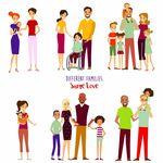 小家庭卡通人物插画