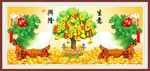 玉雕白菜生意兴隆装饰画