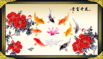 花开富贵九鱼图
