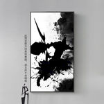 中国风水墨武侠人物剪影装饰画