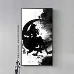 中国风水墨武侠人物剪影装饰画