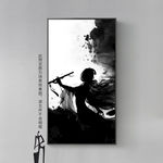中国风水墨武侠人物剪影装饰画